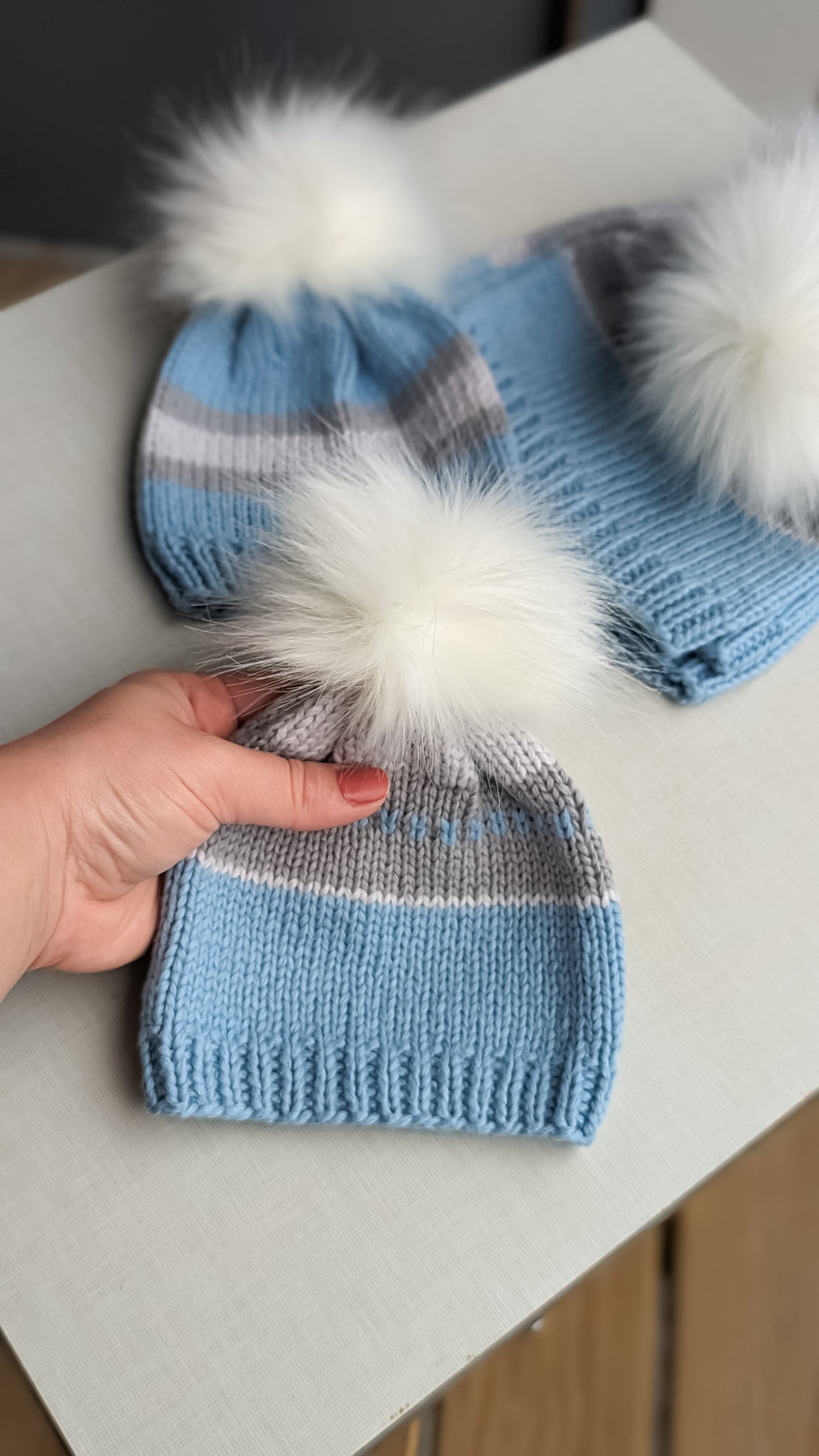 Handmade Cotton Baby Hats | blue