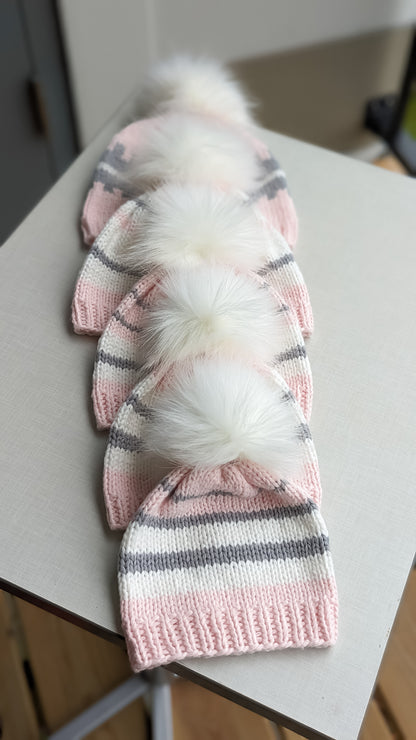 Handmade Cotton Baby Hat | baby pink