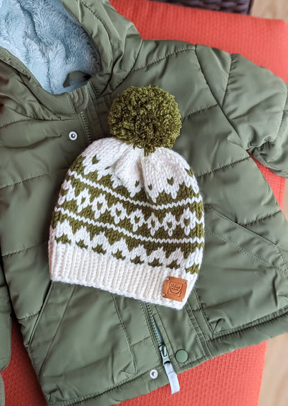 "Messy Head" Winter Hat | Size 1t-5t| Forest Green