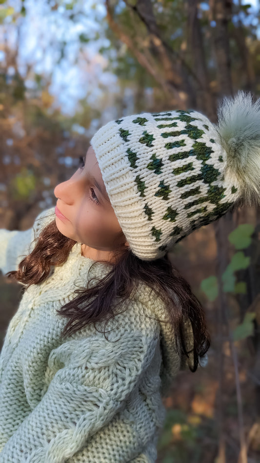 "Messy Head" Child Size Winter Hat | Removable Pom Pom