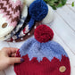Toddler Size Colorblock Winter Hat 20%Wool 80%Acrylic