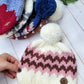 Toddler Size Colorblock Winter Hat, 20%Wool 80%Acrylic