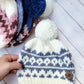 Toddler Size Colorblock Winter Hat, 20%Wool 80%Acrylic