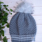 Stone | Merino Wool Knit Hat | Removable Pom Pom