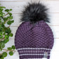 Eggplant | Merino Wool Knit Hat | Removable Pom Pom