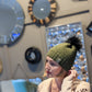 Dark Olive | Merino Wool Knit Hat | Removable Pom Pom