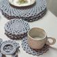 Set of Hand Crochet Placemats, Table Runner, Cup Coasters and Napkin Holders *Set of 6