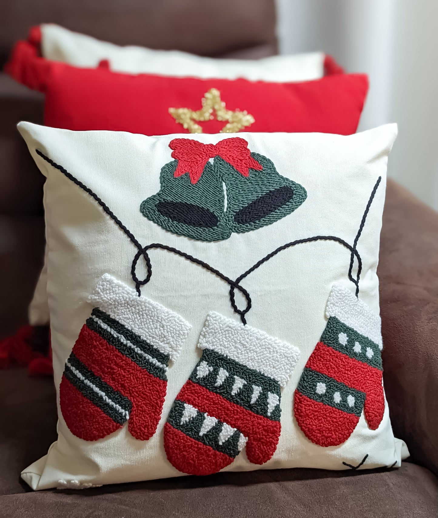 Set of 2 Christmas Themed Pillow Covers